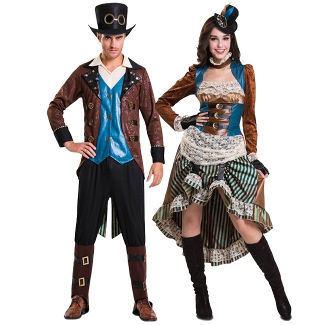 Vestiti di Carnevale di coppia Avventurieri steampunk online