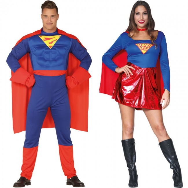 Vestiti di Carnevale di coppia Superman e Supergirl online