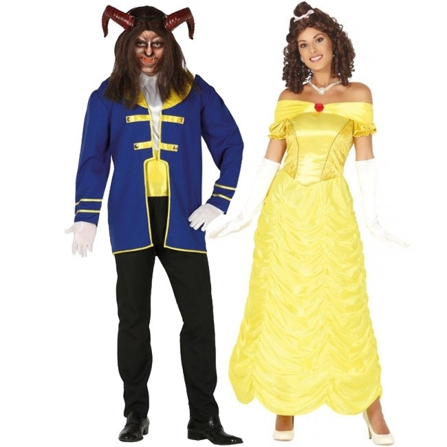 Vestiti di Carnevale di coppia Bestia e Principessa La bella online