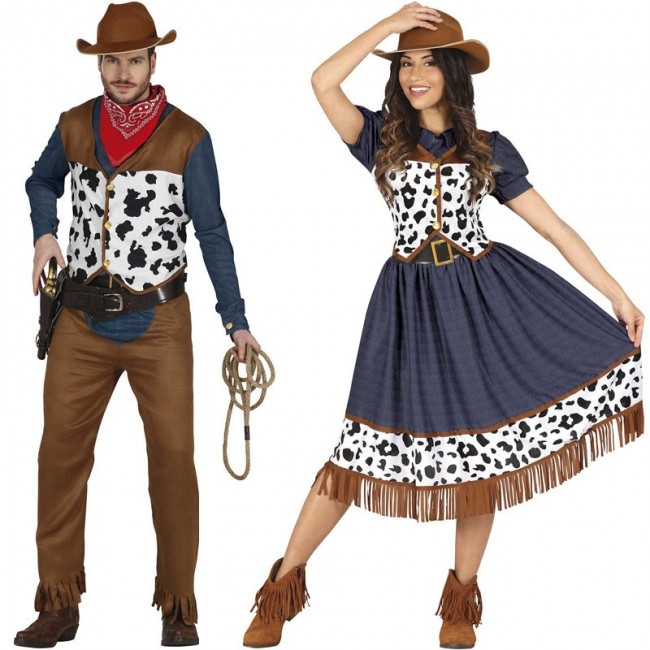 Costume di coppia Cowboy del vecchio West per adulti