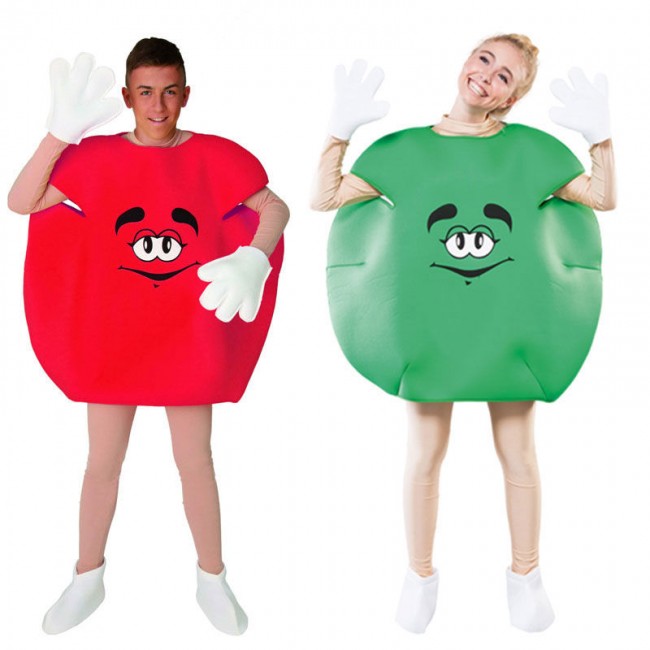 Vestiti di Carnevale di coppia Candy verde e rosso online