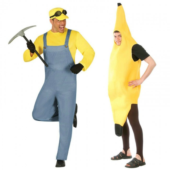 Vestiti di Carnevale di coppia Minion e banana online