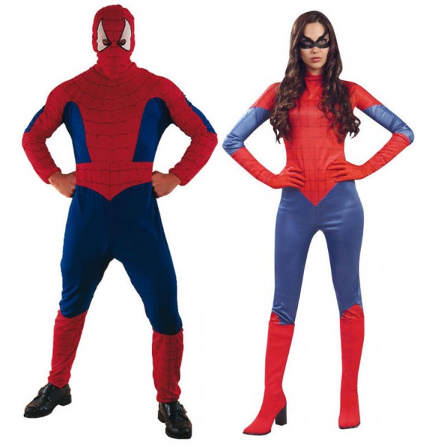 Costume Spiderman Classic vestito carnevale adulti uomo completo maschera  tuta