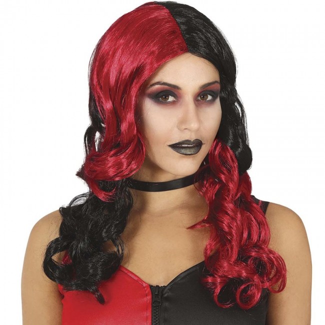 Parrucca rossa e nera di Harley Quinn