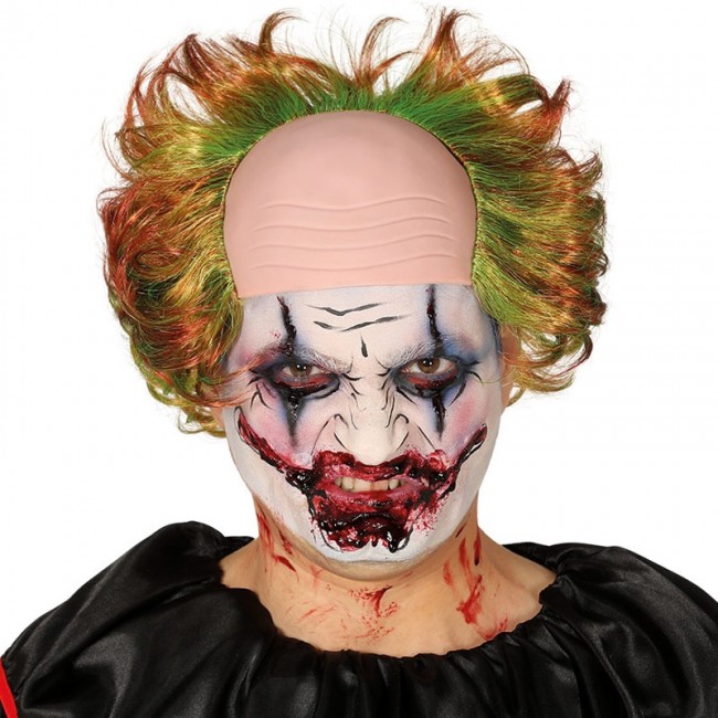 Parrucca clown assassino con testa calva  Accessori e costumi di Carnevale  online