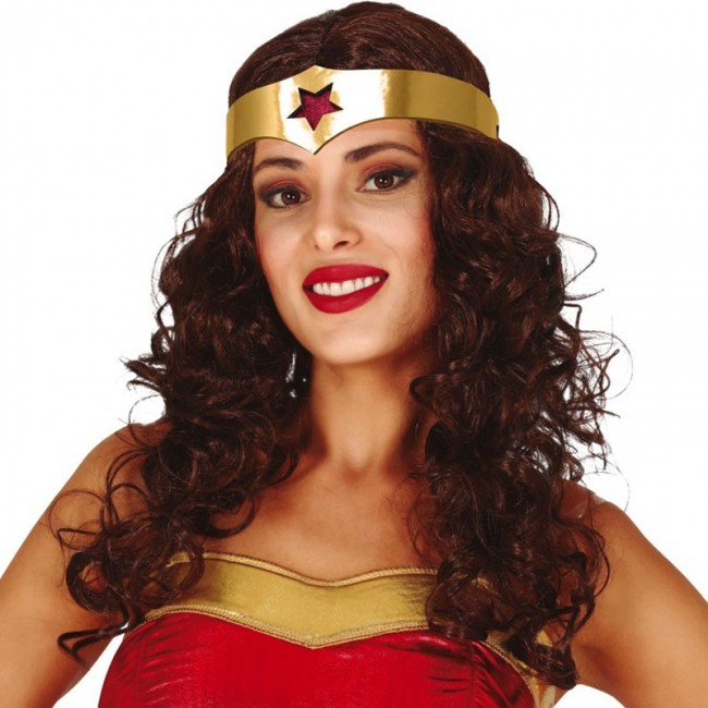 Parrucca Wonder Woman con archetto  Accessori e costumi di Carnevale online