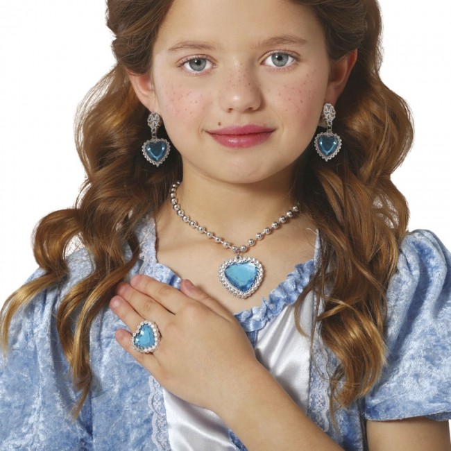 Set di gioielli da principessa blu per bambina