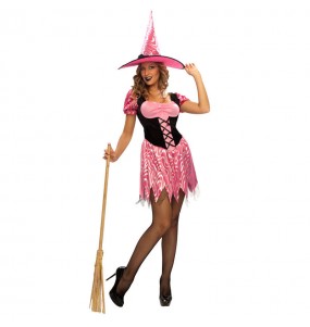 Costume Strega rosa sexy donna per una serata ad Halloween