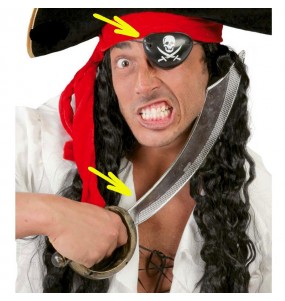 Il più divertente Spada con toppa pirata per feste in maschera