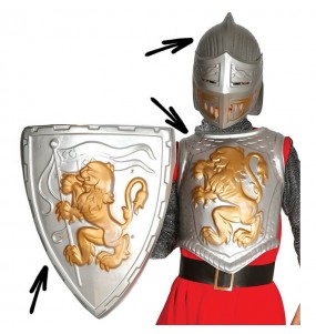 Il più divertente Kit accessori costume cavaliere medievale bambino per feste in maschera