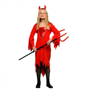 Vestito Demone rosso bambine per una festa ad Halloween