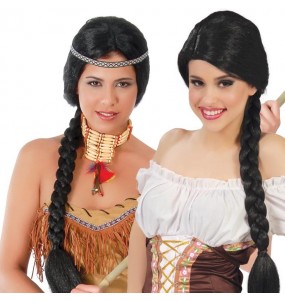 La più divertente Parrucca medievale bruna intrecciata per feste in maschera