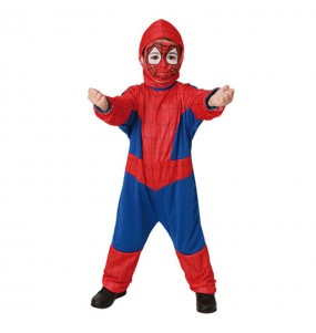 Maschera per Costume Uomo Ragno Nero Spiderman Super eroe Halloween Carnevale Idea regalo originale Travestimenti per bambini 5-8 anni 