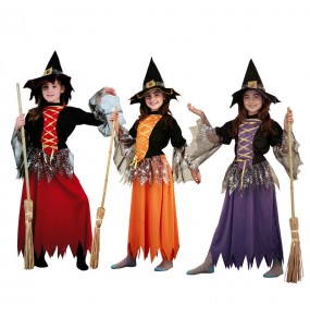 Vestito Strega colorata bambine per una festa ad Halloween