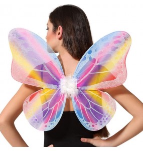 Ali di farfalla multicolore con brillantini per completare il costume