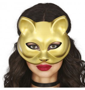 Maschera da gatto dorata per completare il costume