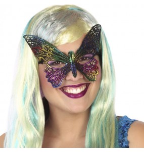Maschera farfalla multicolore per completare il costume