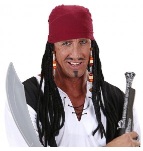Bandana da pirata dei Caraibi con dreadlocks per completare il costume