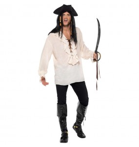 Travestimento Camicia da Pirata Avorio adulti per una serata in maschera