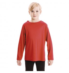 Maglietta rossa bambini a maniche lunghe