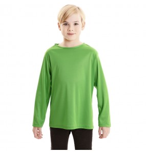 Maglietta verde bambini a maniche lunghe