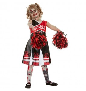 Travestimento da Zombie cheerleader con pom pom per bambina