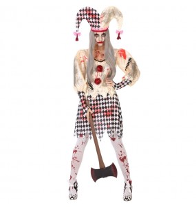 Costume Arlecchina insanguinata donna per una serata ad Halloween