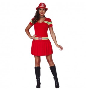 Costume da Pompiera rosso per donna