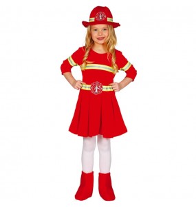 Costume da Pompiera rosso per bambina