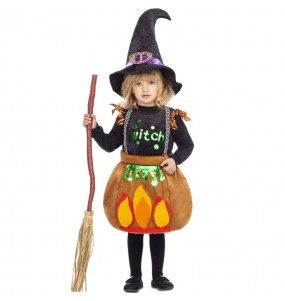 Vestito Strega calderone bambine per una festa ad Halloween