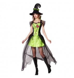 Costume Strega Verde Halloween donna per una serata ad Halloween 