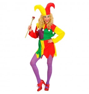 Costume da Giullare multicolore per donna