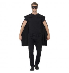 Costume da Mantello nero da supereroe per adulto