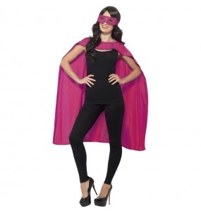 Costume da Mantello rosa da supereroe per adulto