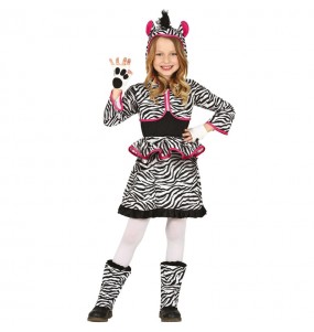 Costume da Zebra con cappuccio per bambina