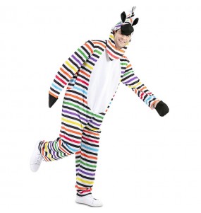 Costume da Zebra multicolore per uomo