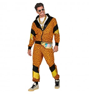 Costume da Tuta da ginnastica con stampa leopardo per uomo