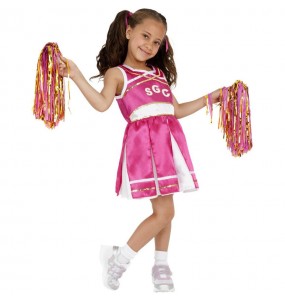 Costume da Cheerleader rosa per bambina