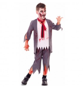 Travestimento Collegiale Zombie Sanguinante bambini per una festa ad Halloween