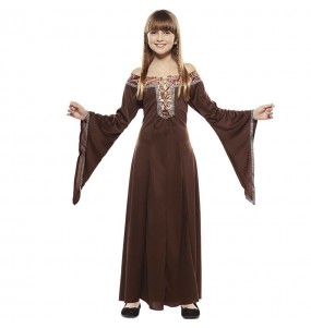 Costume da Dama medievale marrone per bambina