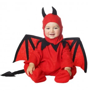 Costume da Diavolo rosso con ali per neonato