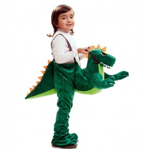Costume da Dinosauro verde sulle spalle per bambino
