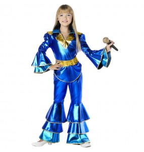 Costume da Disco Abba blu per bambina