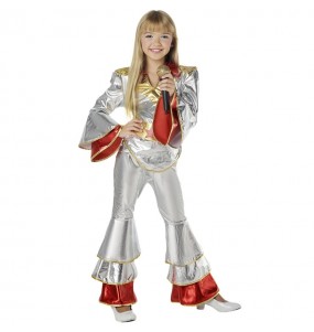 Costume da Disco Abba argento per bambina