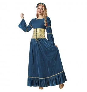 Costume da Fanciulla medievale blu per donna