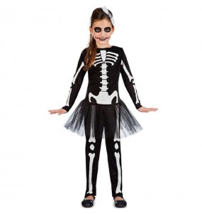 Costume da Scheletro nero con tutù per bambina