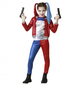 Travestimento da Harley Quinn blu e rosso per bambina