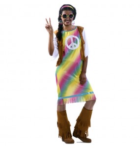 Travestimento Hippie Arcobaleno donna per divertirsi e fare festa