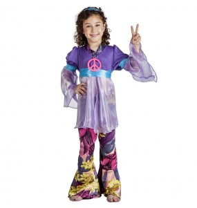 Costume da Hippie viola per bambina