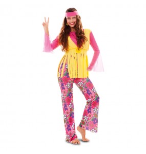 Travestimento Hippie Multicolore donna per divertirsi e fare festa
